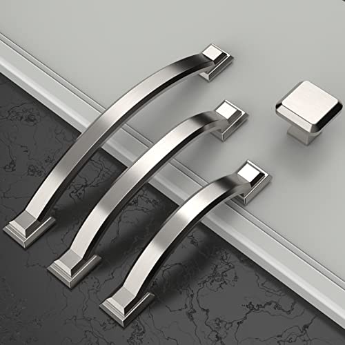 Amerdeco 10 Pack Brushed Satin Nickel Cabinet Pulls 3" - color: Brushed Satin Nickel, size: 3" hole center