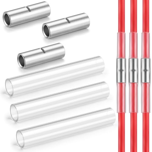 Tallew Well Pump Wire Submersible Pump Wiring Splice Kit with 3 Copper Connectors 10 Clear Heat Shrink Tubing Splice Kit for #10#12#14 Awg Waterproof Underground Burial and Extension Cord Repair