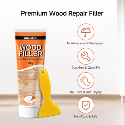 Wood Filler, Stainable All‑Purpose Repair, Natural, 5.29 Oz (150g) - color: Natural, size: 150g