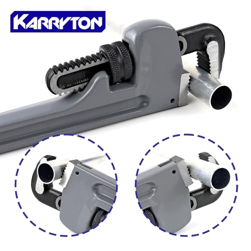 10 Inch Aluminum Pipe Wrench, 1-5/8"/41mm Adjustable Cr-Mo Jaw Opening Heavy Duty Straight Handle Plumbing Wrenches, Perfect Plumbers Tool Exceed GGG Standard - size: 10-IN, style: Straight