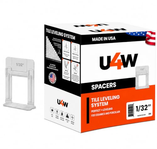 Tile Leveling System 1/32" - Professional And DIY - Includes 500 - Pieces Tile Leveling Clips For Secure Floor And Wall Setting - Easy To Use Tiling Installation Tools - (1,0 mm) - Only Clips - size: 500 Pcs 1/32" (1,0 mm)