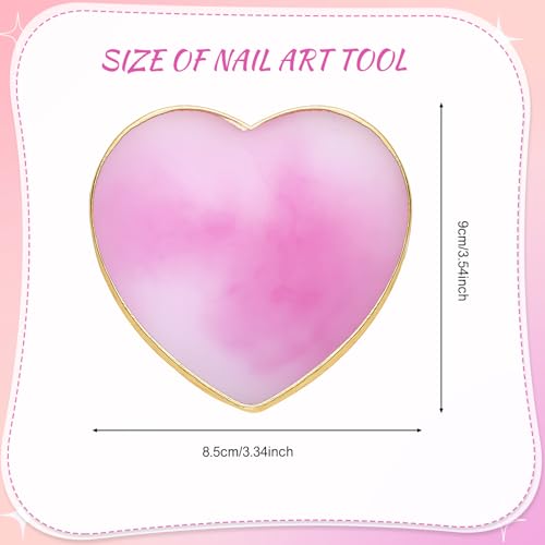 SUMAJU 2 Pack Heart Resin Nail Art Palette, Nail Art Painting Nails Polish Palette - color: purple, white