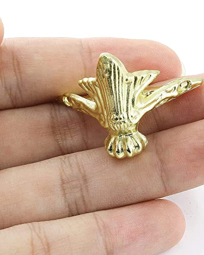 24 PCS Antique Brass Box Metal Feet Legs for Small Wood Jewelry Crafts Case - color: Gold