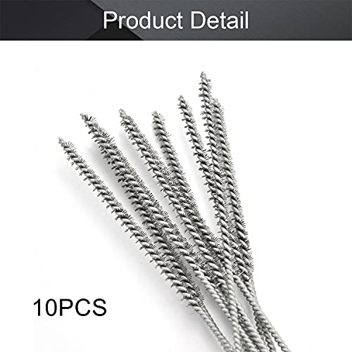Utoolmart Steel Wire Tube Brush 12" x 1/4" Spiral Long Handle 10pcs - color: 10pcs, size: 0.6cm
