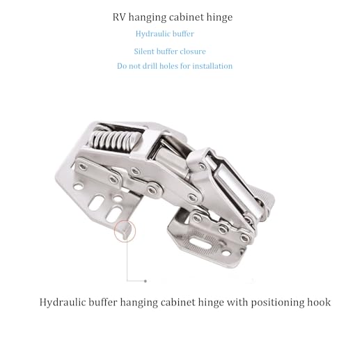 RV Soft Close Cabinet Hinges for Motorhome, Caravan, Camper & Travel Trailer - 4pc Overhead Cabinet Hinges
