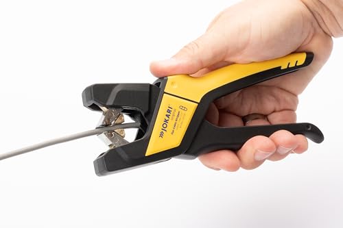 Jokari 20030 Ergonomic Automatic Flat Cable Stripper for PVC-Insulated Flat Cables, 16.6cm L x 10.2cm W x 2.8cm H