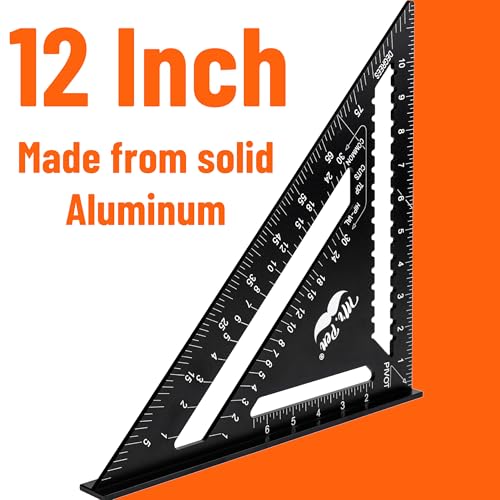 Mr. Pen- Rafter Square, 12 Inch, Black, Aluminum Alloy 12 Inch