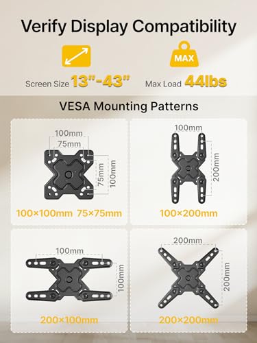 monTEK Full Motion Small TV Wall Mount for 13-43 Inch TVs up to 44 lb - size: 13"-43" Full Motion