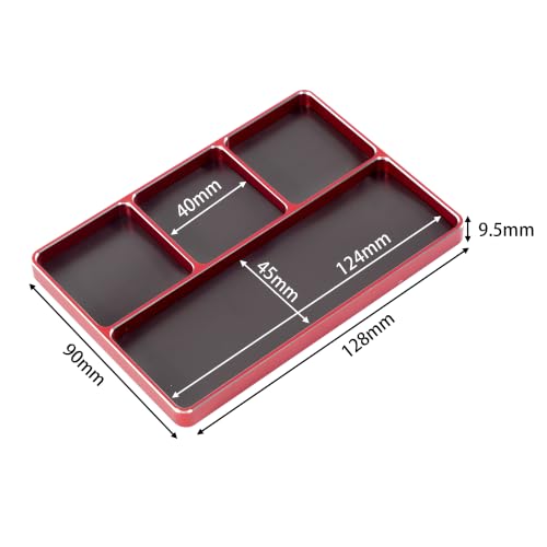 Universal CNC Aluminium RC Magnetic Screw Tray Magnetic Parts Tray Magnet Screws Holder Plate Organizer Parts Tray Nut Gasket Tool Tray for Sockets, Bolts, Pins, Phones, RC Car Boat Plane (Red) - color: 1.red