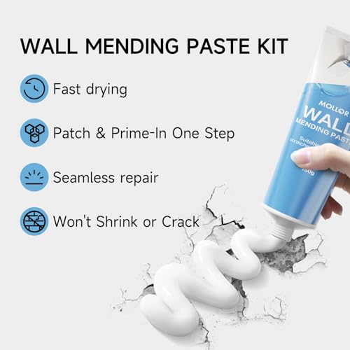 Drywall Repair Kit, 2 Pack White Repair Putty Spackle Paste, 300g - color: 300g