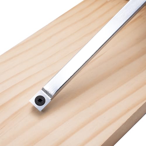 12-1/2 inch Wood Lathe Turning Tools Set 3 pcs, 12.5" Finisher Carbide Tipped Lathe Chisel Tool Bar, with Wooden Handles and Square Round Diamond Carbide Inserts