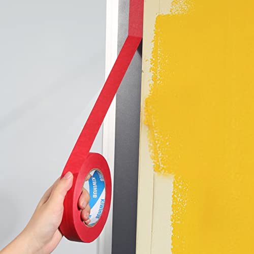 Red Painters Tape,1 inch x 60 Yards - color: Red
