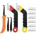 11-Piece Grout Removal Tool Set with 6 Alloy Blades for Tile Gaps