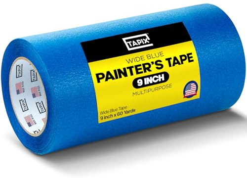 Wide Blue Painters Tape, 9 inch x 60 Yards, 3D Printing Tape, Easy Clean Removal up to 21 Days, Masking Tape - size: 9 inch