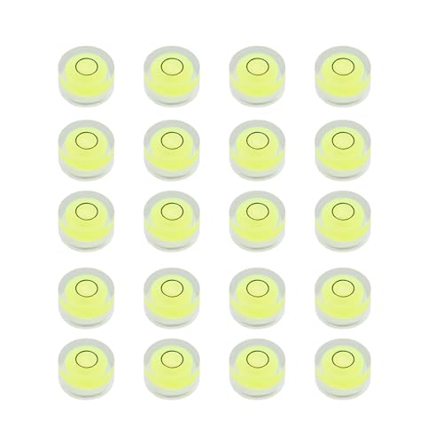 JYK Bubble Level 12x8.5mm 20pcs, Mini Circular Spirit Levels for Leveling Camera Tripod Telescope Workshop Turntable