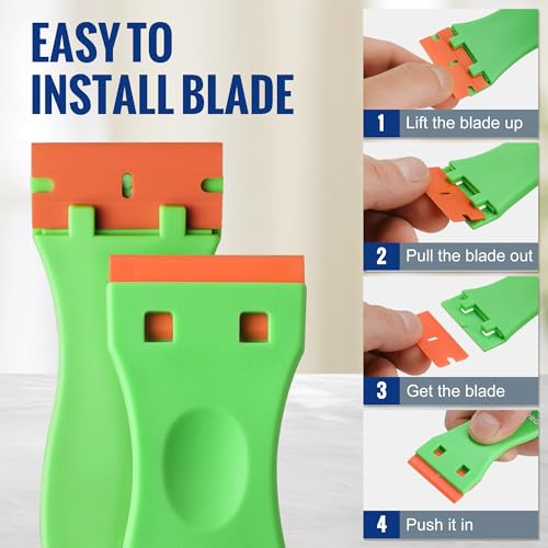 WORKPRO 200 Pack Plastic Razor Blades, Double Edge Scraper Refills - size: 1.5" x 0.7"