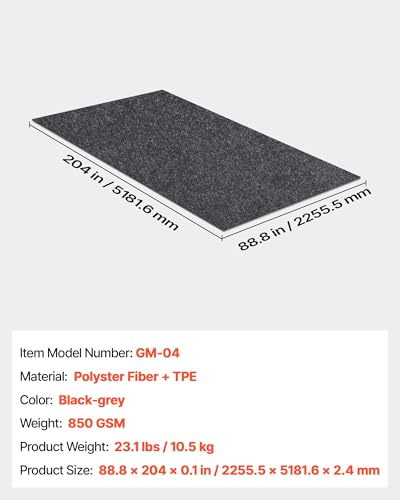 VEVOR Car Garage Mat, 7.4'x17', Shields Against Water, Snow, Rain, Mud, Oil, Durable Slip-Resistant Floor Cover with TPE Leak-Proof Backing, Simple to Maintain & Customizable Size - size: 7.4' x 17'