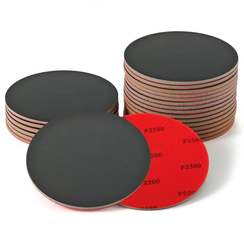 MAXMAN Foam Sanding Pads, 5" Bowling Sanding Pads, 2500 Grit for Auto | 18pcs Sanding Sponge Set, Reusable Wet Dry Sandpaper Block, for Random Orbital Sander, Wood, Metal, Drywall & Curved Surfaces - size: 5 inch, style: 2500 Grit