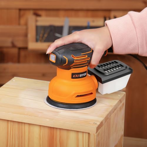 5" Orbital Sander,300W 5000-12000OPM Variable Speed 20 Sandpapers - style: Dust box