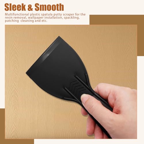 Flexible Plastic Putty Knife Set, 6pcs Scraper for Spackling