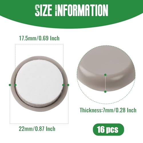 Furniture Sliders,22mm Round Table and Chair Leg Sliding Pad for Easy Moving on Carpet Hardwood (16pcs) - size: 22mm, Round