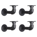 Industrial L Pipe Shelf Brackets for 10-20 in Depth Wood Heavy-Duty 3/4" Iron,Wall Mount Floating Shelf Bracket L Metal Pipe Shelving Brackets for Wood-Black DIY Pipe Shelves(9.4*3.1 Inch 4 Pack) - size: 9.4 inch 4 pack (for 10-20 inch depth board), style