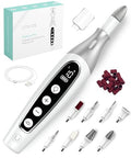 PediLux Pro Professional Manicure Pedicure Kit, Cordless Electric Nail File Drill Set, Thick Toenail Grinder, Toe Nail Dremel Tools, Filer, Buffer, Sander, Remove Cuticles, Callus for Men & Women - style: White