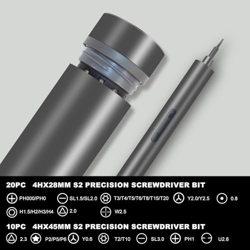 Mini Electric Screwdriver，32 in 1 Precision electric screwdriver set，Small Power Screwdriver Cordless Rechargeable, Electronic Repair Tool Kit for PC, Computer, Laptop, Phone,watch,RC Drone
