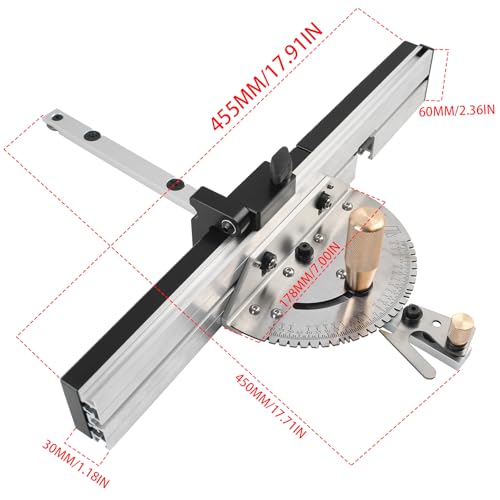 Precision Miter Gauge for Maximum Stock Support and Repetitive Cut Flip Stop - color: Miter Gauge - Sliver