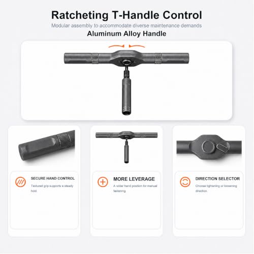 42 in 1 Magnetic Ratchet Screwdriver Set with Detachable T-Handle - color: Grey, size: 42 in 1