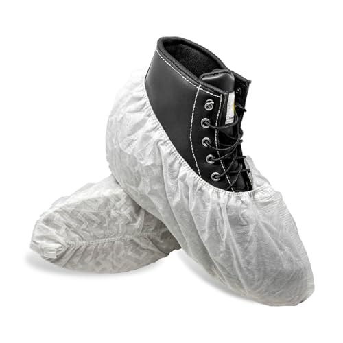 ShuBee Original Disposable, Extra-Large Boot and Shoe Covers, Thicker & Stronger, Durable Protection for Floors - 50 Pairs - color: White