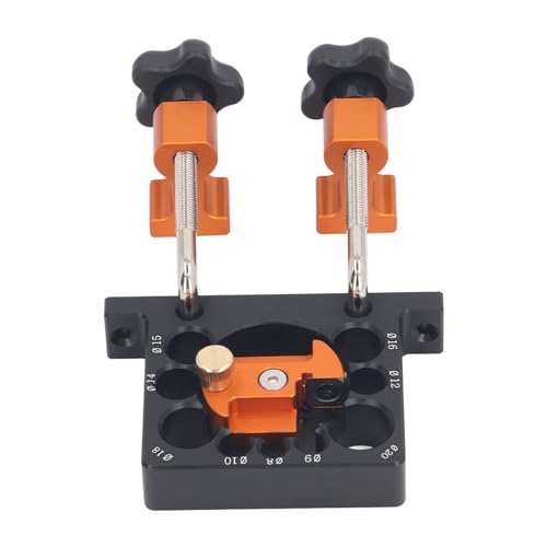 Dowel Maker Jig Kit, Adjustable Woodworking Dowel Maker with Electric Drill, 9 Holes 8-20mm, Aluminum Alloy Round Rod Milling Tool, Carbide Blade, Includes Wrench Fixing Clips and Screws