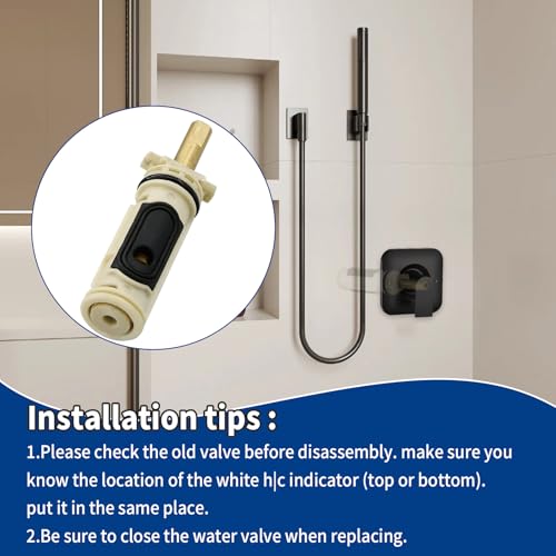 1222/1222B Cartridge Pressure Balancing with 104421 Removal Tool Replacement, Compatible with Moen Posi Temp Single Handle Tub/Shower Faucets Plumbing Repair Kit,Brass - style: 2
