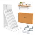 Shelf Brackets Heavy Duty, 8 Pack White 8 inch Floating Shelf Bracket, Max Load 100 lbs of Metal Triangle Decorative Shelf Support Brackets for Wall Mount - size: 8 inch 8pack