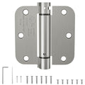 HOSOM Self Closing Door Hinges 3.5 Inch,Spring Loaded Hinges - color: Brushed Nickel, size: 3.5" 1 Pack