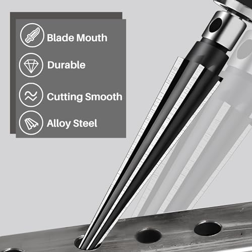 2PCS Tapered Reamer Set with T Handle, 3-13mm & 5-16mm - size: Hexagonal handle
