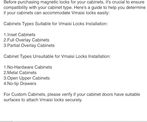 Vmaisi Adhesive Magnetic Locks for Cabinets & Drawers (10 Locks and 2 Keys) (Pack of 2) - size: Standard (Pack of 2)