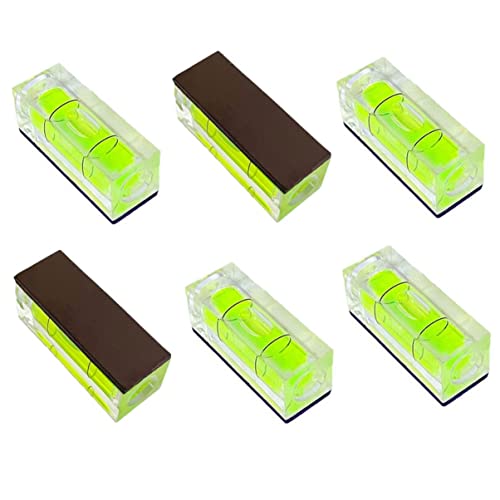 ZUJHPYMI 6Pcs Magnetic Small Bubble Level 10x10x29mm Mini Square Bubble Spirit Levels Leveling Tools - size: 10x10x29mm, Magnetic