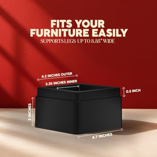 Utopia Bedding Adjustable Bed Risers 2 Inch, Black, 8-Pack - color: Black, size: 2 Inch (Pack of 8)