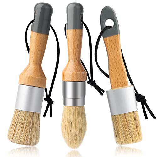 Mister Rui Chalk Wax Paint Brush, 3pcs, Chalk Paint Brushes for Furniture - size: 3PCS, Small