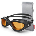ZIONOR Swim Goggles, G1 SE Swimming Goggles Anti-Fog for Adult Men Women - color: A9-amber Lens Black Frame