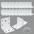 Alise 20 Pack White 2x2in L Brackets Heavy Duty Metal for Wood Furniture - color: White, size: (20P) 2X2 inch