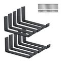 10 Pack Heavy Duty J Shelf Brackets with Lip, 9-Inch Industrial Wall-Mounted Floating Supports for 8.8" Wide Lumber Board, Black, HOME MASTER HARDWARE - size: 10 Pack