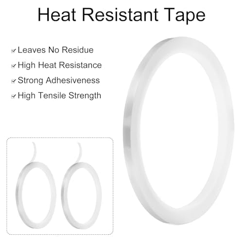 uxcell Clear Heat Tape, 1 Roll 5mmx33m 108ft High Temperature Heat Resistant Tape for Sublimation,Heat Vinyl Press,Heat Transfer, Circuit Board, No Residue - color: Clear, size: 5mmx33m