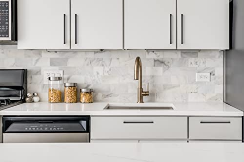 Ravinte Matte Black Cabinet Handles Solid Cabinet Pulls 7-1/2 Inch 10 Pack - color: Black, size: Flat Black 7-1/2'' Hole Center