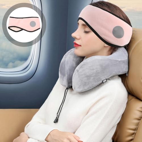 Angoily Ear Warmer Headband, Sleep Mask, 2 in 1 Eye Mask and Soundproof Sleep Earmuff Noise Reduction Sleeping Ear Wraps Ear Protection Cover for Men Women Ear Mask Pink Sleeping Earmuffs - color: Pink