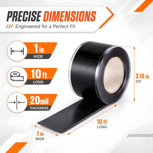 Self Fusing Silicone Tape 2 Rolls Flex Seal Tape 1 Inch x 10 Feet - color: Black