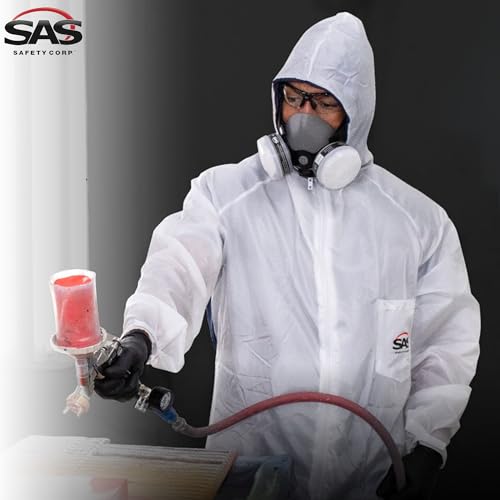 SAS Safety 6939 Moon suit Nylon Cotton Coverall, Extra Large, White - size: X-Large