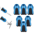 HARFINGTON 6pcs Screwdriver Head Magnetic Ring 9/32" Screwdriver Bit Holder Ring Universal Bit Holder for Hex Shank Drills Power Tools DIY Repair, Blue Black - color: Blue Black