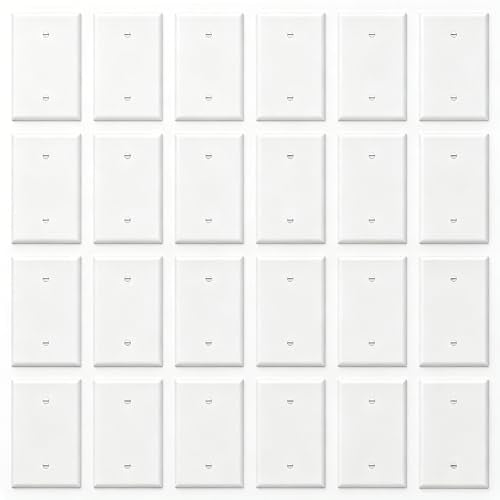 ZEFTV Over-Size Blank Wall Plates 1-Gang 5.5" x 3.5" blank Switch Outlet Electrical Cover Plate Unbreakable Thermoplastic Faceplate for Light Receptacle Outlet Switch, White (20 Pack) - color: Over-Size,Single Blank, size: 20 Pack